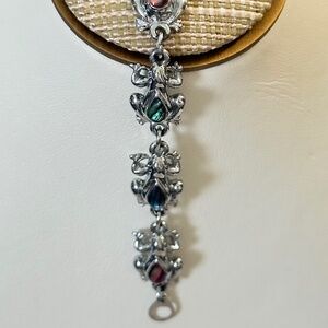 Silver tone-Genuine Abalone shell frog bracelet, Each frog has oval on its back